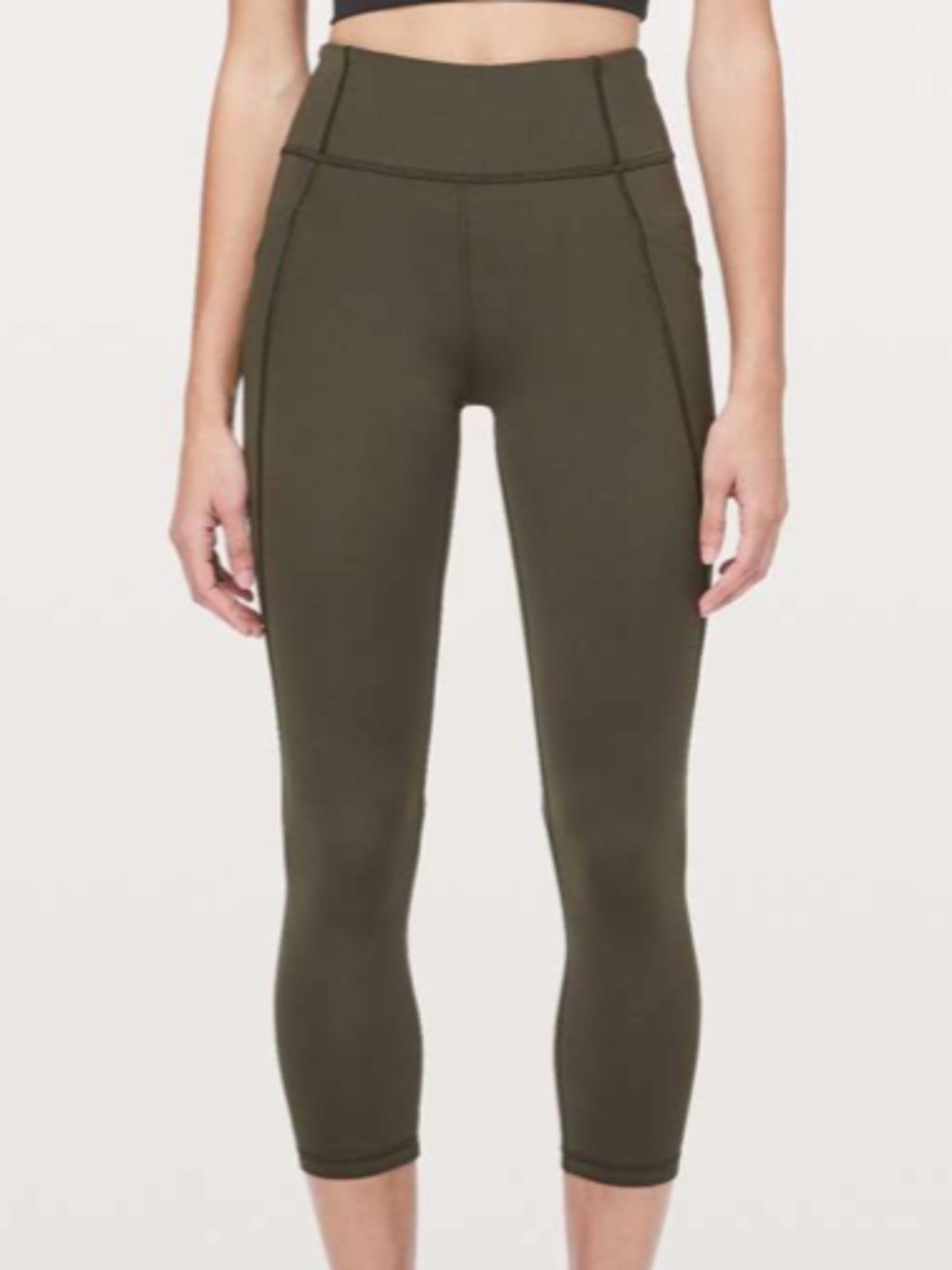 Lululemon Time To Sweat Crop 23" Dark Olive